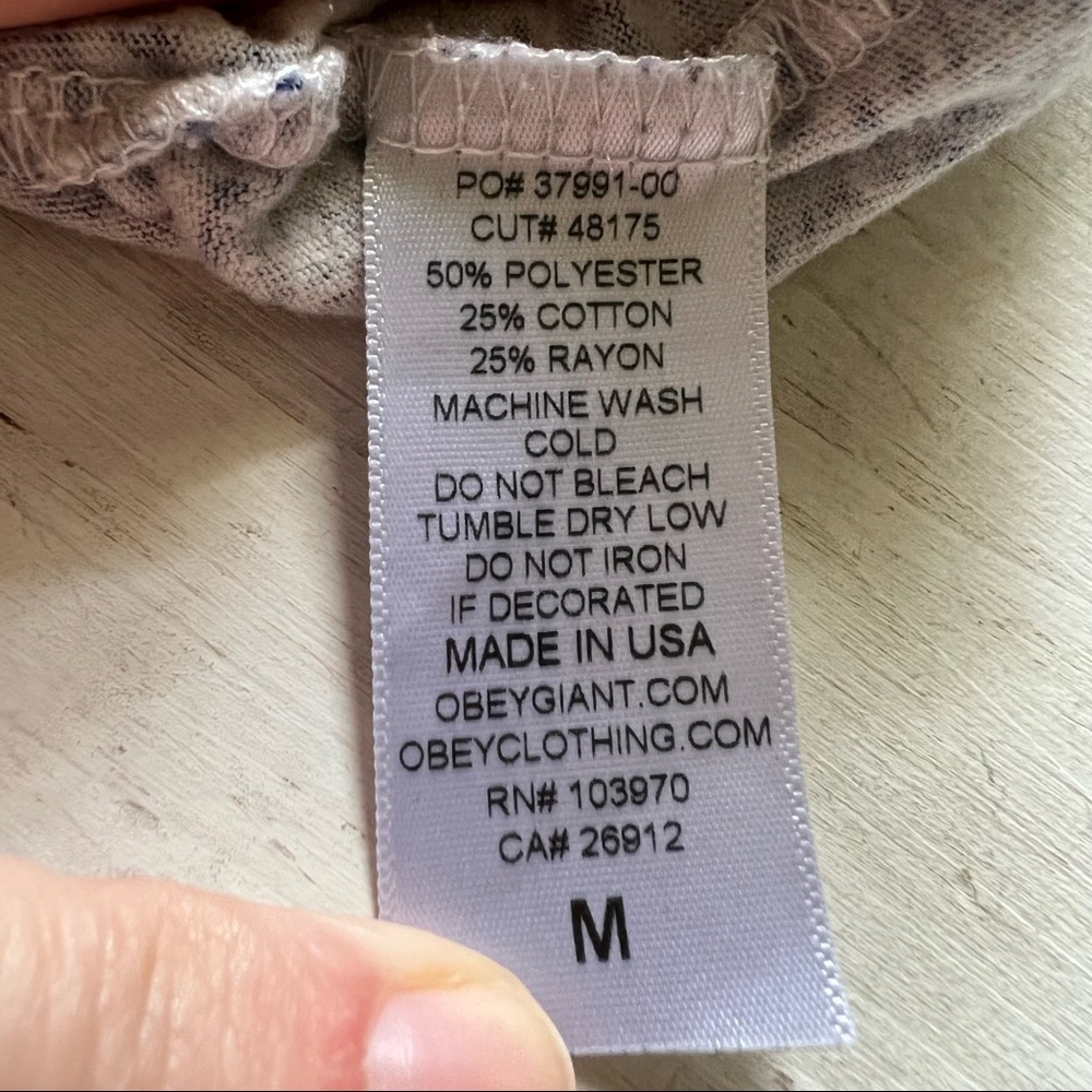 Obey Loose Fit Blue White Speckled Racerback Tank Top Size M - Picture 12 of 13